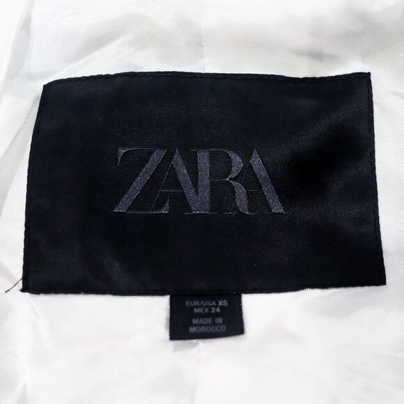 ZARA ZW COLLECTION Ivory Manteco Wool Blend Boucle Jacket Short Coat 9867/765 XS - Picture 12 of 12